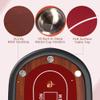 DC DICLASSE 91" Extra Large Foldable Poker Table for 10 Players - Texas Blackjack & Holdem Wood Grain Board Game Table - Large Casino Table with 10 Stainless Steel Cup Holders & Padded Rails view 3