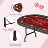DC DICLASSE 91" Extra Large Foldable Poker Table for 10 Players - Texas Blackjack & Holdem Wood Grain Board Game Table - Large Casino Table with 10 Stainless Steel Cup Holders & Padded Rails view 4