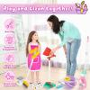 deAO Kids Cleaning Set 17 Pcs,Toy Cleaning Set Includes Broom,Mop,Brush,Dust Pan,Duster,Sponge,Clothes,Spray, Bucket, Caution Sign,Pretend Housekeeping Play Set view 2