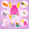 deAO Kids Cleaning Set 17 Pcs,Toy Cleaning Set Includes Broom,Mop,Brush,Dust Pan,Duster,Sponge,Clothes,Spray, Bucket, Caution Sign,Pretend Housekeeping Play Set view 3