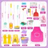 deAO Kids Cleaning Set 17 Pcs,Toy Cleaning Set Includes Broom,Mop,Brush,Dust Pan,Duster,Sponge,Clothes,Spray, Bucket, Caution Sign,Pretend Housekeeping Play Set view 4