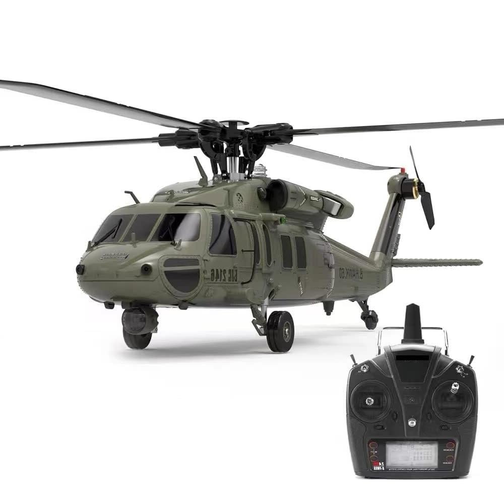 ROOCKM RC Helicopter for Adult - Flybarless Arobatic Professional 1:47 Scale 6G 3D Hobby Grade RC Helicopter - The Remote Control Plane 6 Channels (with Two Batteries)