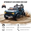 24v Ride On Toy for Big Kids,2-4.3 Mph,Ford Bronco Raptor Licensed Electric 2 Seater Ride On Car with Remote Control,Off-Road Wheels,Bluetooth Music Player,Spring Suspension,Safety Belts,Blue view 2