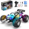 AONEPTR Remote Control Car, All Terrain Remote Control Truck for Boy, 2.4GHz Rc Car with Bodylight and Two Rechargeable Batteries, 20KM/H Monster Truck Toys view 1