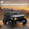 24v Ride On Toy for Big Kids,2-4.3 Mph,Ford Bronco Raptor Licensed Electric 2 Seater Ride On Car with Remote Control,Off-Road Wheels,Bluetooth Music Player,Spring Suspension,Safety Belts,Black view 2