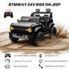 24v Ride On Toy for Big Kids,2-4.3 Mph,Ford Bronco Raptor Licensed Electric 2 Seater Ride On Car with Remote Control,Off-Road Wheels,Bluetooth Music Player,Spring Suspension,Safety Belts,Black view 3