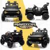 24v Ride On Toy for Big Kids,2-4.3 Mph,Ford Bronco Raptor Licensed Electric 2 Seater Ride On Car with Remote Control,Off-Road Wheels,Bluetooth Music Player,Spring Suspension,Safety Belts,Black view 4