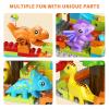 Marble Runs Building Blocks for Kids Dinosaur,Classic Big Blocks Educational Stem for Toddlers,Compatible with Major Brands Birthday Toys Gifts for Age 3 4 5 6 7 8+ Boys Girls view 2