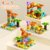 Marble Runs Building Blocks for Kids Dinosaur,Classic Big Blocks Educational Stem for Toddlers,Compatible with Major Brands Birthday Toys Gifts for Age 3 4 5 6 7 8+ Boys Girls view 4