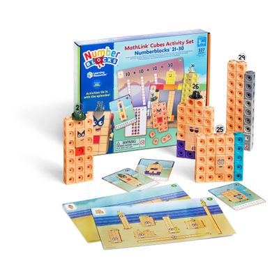 Learning Resources MathLink Cubes Numberblocks 2130 Activity Set, Toys for 3 Year Old Boys and Girls, 20 Activities Related to The TV Series, Sensory Toys for Autism