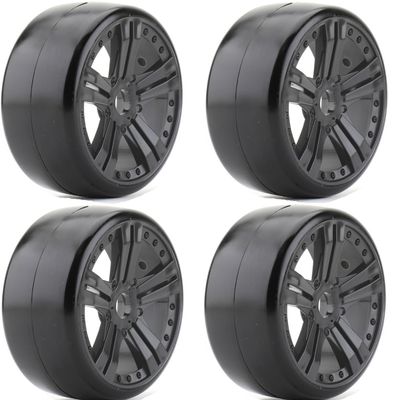 Powerhobby Buster 1/8 GT Slick Belted Mounted Tires 17mm Claw Wheels (Super Soft)