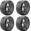 Powerhobby Buster 1/8 GT Slick Belted Mounted Tires 17mm Claw Wheels (Super Soft) view 1