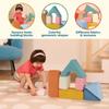 B. toys  Sensory Foam Building Blocks for Kids  8 Pieces Textured Stacking Toys for Babies 6 12 Months  Soft Geometric Shapes with Tactile Fabric Cover  Foam Blocks for Toddlers view 4