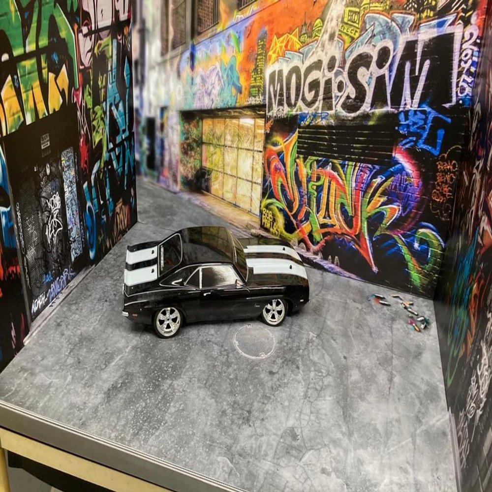 Generic 1/10 Scale RC Scale Garage Walls/Diorama/backdrop - 4pc WALL DECAL KIT - for R/C Crawler, Cars trucks - Urban Street Art Overload