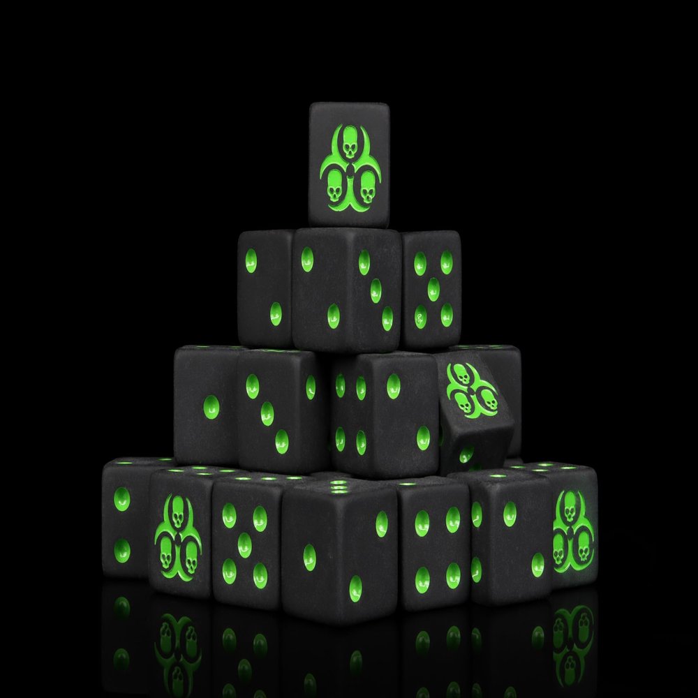 Baron of Dice Black Plague Resin Dice - Set of 25 (Square)