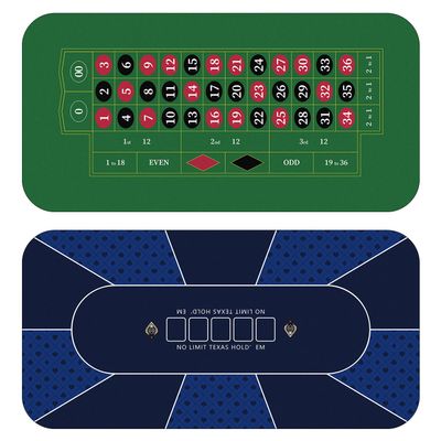 YUZPKRSI 70 x 35 Inch Poker Mat Blue + Roulette Mat