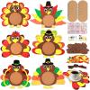 125pcs Turkey Coaster Craft Kits 12 Set Thanksgiving Foam Craft Kit DIY Make you own Turkey Table Cup Mats Fall Autumn Party Decor Supplies Favors for Fall Gift Home Kitchen Dining Activities view 1