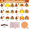 125pcs Turkey Coaster Craft Kits 12 Set Thanksgiving Foam Craft Kit DIY Make you own Turkey Table Cup Mats Fall Autumn Party Decor Supplies Favors for Fall Gift Home Kitchen Dining Activities view 2