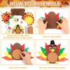 125pcs Turkey Coaster Craft Kits 12 Set Thanksgiving Foam Craft Kit DIY Make you own Turkey Table Cup Mats Fall Autumn Party Decor Supplies Favors for Fall Gift Home Kitchen Dining Activities view 3
