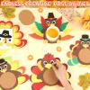 125pcs Turkey Coaster Craft Kits 12 Set Thanksgiving Foam Craft Kit DIY Make you own Turkey Table Cup Mats Fall Autumn Party Decor Supplies Favors for Fall Gift Home Kitchen Dining Activities view 4