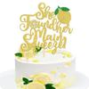 1 PCS She Found Her Main Squeeze Cake Topper Glitter Fruit Lemon Bridal Shower Cake Pick Decoration for Lemon Theme Wedding Engagement Bridal Shower Bachelorette Party Cake Decorations Supplies view 1