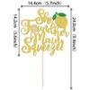1 PCS She Found Her Main Squeeze Cake Topper Glitter Fruit Lemon Bridal Shower Cake Pick Decoration for Lemon Theme Wedding Engagement Bridal Shower Bachelorette Party Cake Decorations Supplies view 2