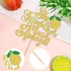 1 PCS She Found Her Main Squeeze Cake Topper Glitter Fruit Lemon Bridal Shower Cake Pick Decoration for Lemon Theme Wedding Engagement Bridal Shower Bachelorette Party Cake Decorations Supplies view 3