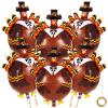 6 Pcs Turkey Balloons, Thanksgiving Foil Balloons, Fall Harvest Party Decorations Fall Party Balloons for Birthday Thanksgiving Autumn Fall Theme Party Decorations view 1