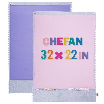 CHEFAN 2 PCS Felt Board for Toddlers Large Flannel Board for Wall, Felt Stories Learning Board with 2 Storage Pocket for Preschool Classroom and Daycare, 32 * 22 Inch, Pink and Purple