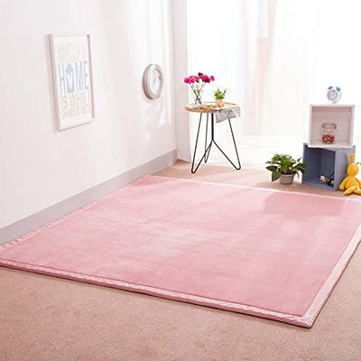 Dmkjdzsw Coral Velvet MatArea Rugs,Yoga Mat Exercise Pads,children'sLarge Foldable Play Mat, Extra Soft Activity Floor Mat Playroom Bedroom-B-60 * 120cm