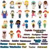 CHEFAN Toddler Flannel Stories - Precut Felt Figures, Small Community Helpers for Early Education, Kindergarten, Homeschool view 1