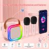 Mini Karaoke Machine for Kids,Girl Toys,Karaoke Microphone Wireless for Kids,Gifts for 4,5,6,7,8,9,10 Year Old Girl Toys (Pink) view 2