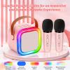 Mini Karaoke Machine for Kids,Girl Toys,Karaoke Microphone Wireless for Kids,Gifts for 4,5,6,7,8,9,10 Year Old Girl Toys (Pink) view 4