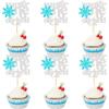 24Pcs Snowflake Onederland Cupcake Topper Winter Baby Shower Cupcake Picks view 1