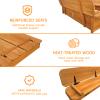RUNSHED Wooden Sandbox with Cover, 48x48 Inch Large Outdoor Sand Box for Kids Ages 4-8, Cedar Wood Sandpit with Foldable Bench Seats & Bottom Liner view 3