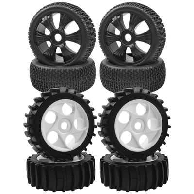 1/8 RC Off Road Buggy Snow Sand Paddle Tires &Plastic Wheel Rims 17mm Hex & 1/8 Off-Road RC Buggy 4.37''OD Rubber Tires & Plastic Wheel Rim 17mm Hex Hub w/Foam