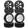1/8 RC Off Road Buggy Snow Sand Paddle Tires &Plastic Wheel Rims 17mm Hex & 1/8 Off-Road RC Buggy 4.37''OD Rubber Tires & Plastic Wheel Rim 17mm Hex Hub w/Foam view 1