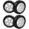 1/8 RC Off Road Buggy Snow Sand Paddle Tires &Plastic Wheel Rims 17mm Hex & 1/8 Off-Road RC Buggy 4.37''OD Rubber Tires & Plastic Wheel Rim 17mm Hex Hub w/Foam view 2
