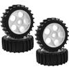 1/8 RC Off Road Buggy Snow Sand Paddle Tires &Plastic Wheel Rims 17mm Hex & 1/8 Off-Road RC Buggy 4.37''OD Rubber Tires & Plastic Wheel Rim 17mm Hex Hub w/Foam view 3