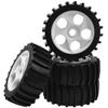 1/8 RC Off Road Buggy Snow Sand Paddle Tires &Plastic Wheel Rims 17mm Hex & 1/8 Off-Road RC Buggy 4.37''OD Rubber Tires & Plastic Wheel Rim 17mm Hex Hub w/Foam view 4
