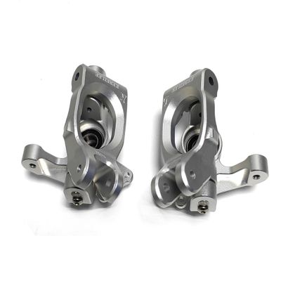 KEBEILEE CNC Alu7075 Front Spindle Knuckle+C Hub for LOSI Super Rock Rey 1/6 8S (Silver)