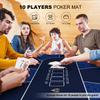 YUZPKRSI 70 x 35 Inch Poker Mat Blue + 48 Inch Wooden Poker Table Top Felt view 4