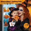 Halloween Baby Teething Mitten Toys 2Pack, Silicone Pumpkin & Ghost Teethers for Newborns, Infants & Toddlers, Easy-Grip Hand Teething Gloves for Relief, Perfect Babys First Halloween Basket Stuffers view 3