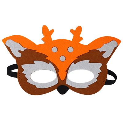 Jtnohx Felt Animal Masks, 10 Pcs Halloween Mask, Animal Costume for Birthday Party Supplies (Sika Deer Mask)