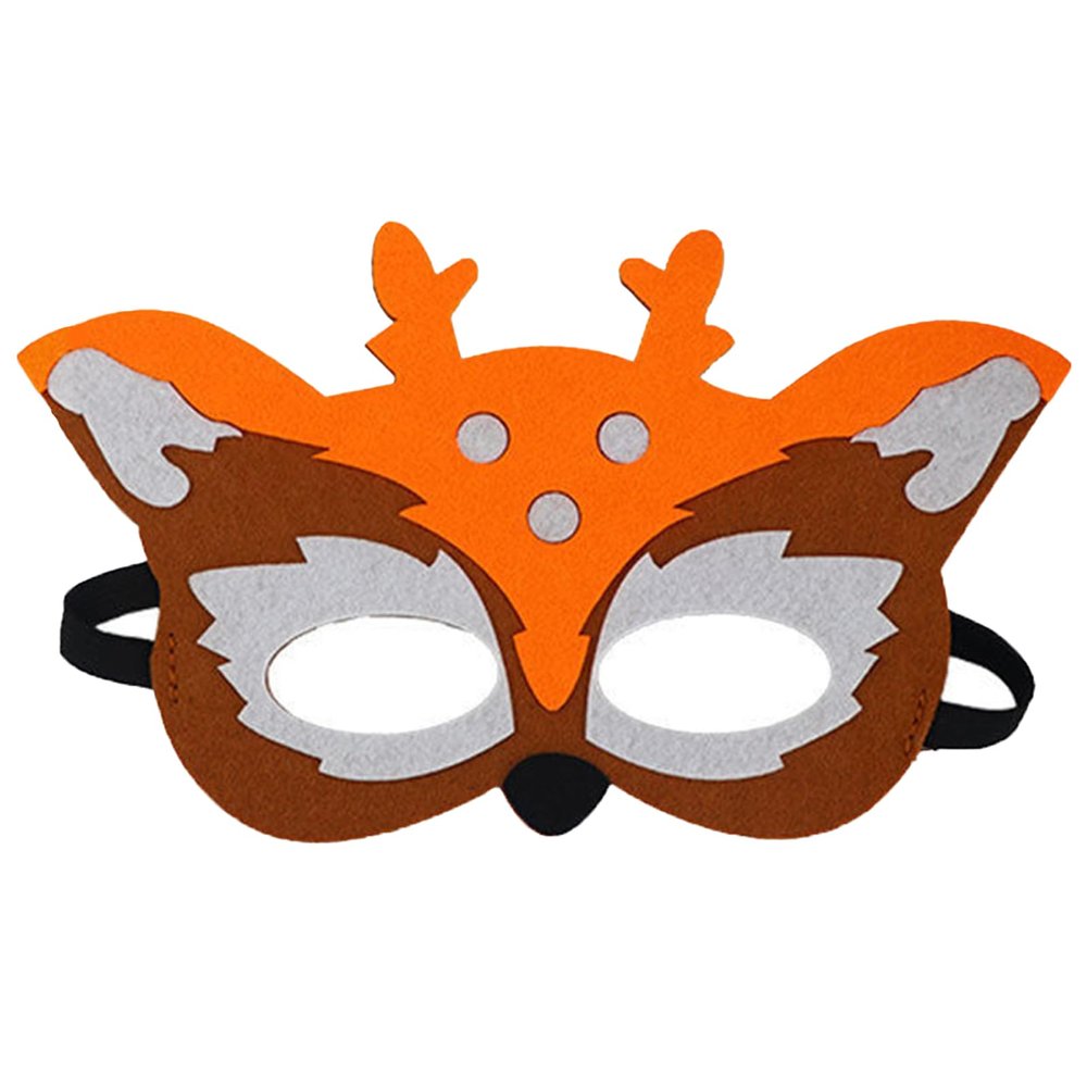 Jtnohx Felt Animal Masks, 10 Pcs Halloween Mask, Animal Costume for Birthday Party Supplies (Sika Deer Mask)