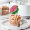 18pcs Pink Glitter Watermelon Dessert Cupcake Topper Pick for Fruit Watermelon Summer Tropical Fruit Watermelon Theme Decor Supplies Baby Shower Men Woman Boys Girls Happy Birthday Party Decorations view 2