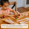 Wooden Cooking & Baking Set for Kids - Safe & Real Kitchen Tools Give Toddlers a Fun Cooking Experience - Durable Utensils are Perfect for Gifting to Create Lasting Family Memories view 3