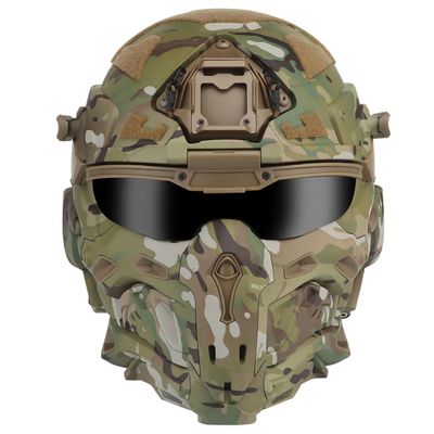 Aetheria Helmet Built-in Communication HD Earphones, Anti-Fog Fan, Night Vision Device Bracket, Full-Face Halloween CS Helmet Mask for Outdoor Activities