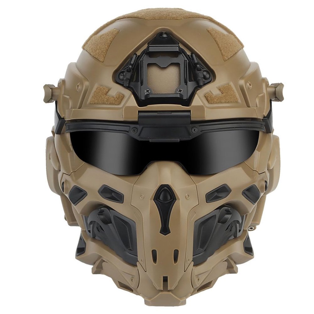 Aetheria Helmet Built-in Communication HD Earphones, Anti-Fog Fan, Night Vision Device Bracket, Halloween CS Helmet Mask for Outdoor Activities