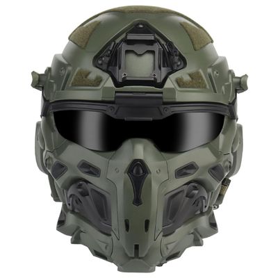 Aetheria Helmet Built-in Communication HD Earphones, Anti-Fog Fan, Night Vision Device Bracket, Full-Face Halloween CS Helmet Mask for Outdoor Activities